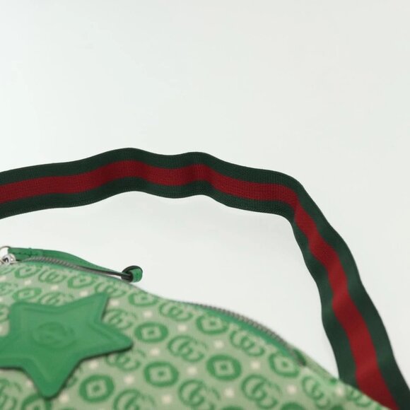 GUCCI Children's Sherry Line Bag Canvas Leather Green Silver 502095 Auth 138553 - Picture 9 of 16